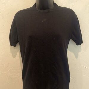Black mock neck sweater tee